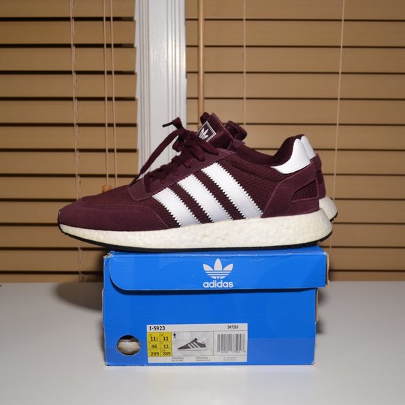 Mens Adidas I-5923 Maroon Boost Sneakers D97210 Size US 11.5 - Picture 2 of 11